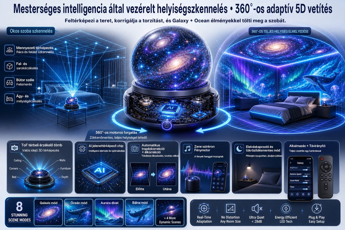 Billhol® 🔥  Új generációs intelligens éjszakai fényprojektor – Dinamikus 5D holografikus látvány HD-minőségben