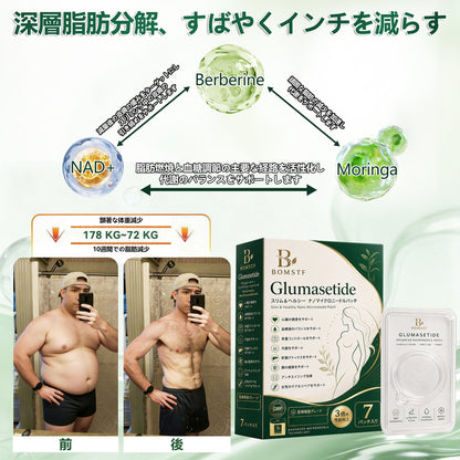 💥 BOMSTF®＆NAD+ 8-in-1 ナノ強化フォーミュラ【アップグレード版】内臓脂肪 / 肥満 / 糖尿病 / 睡眠時無呼吸 / 関節ケア / 肌のたるみ 集中サポート📦