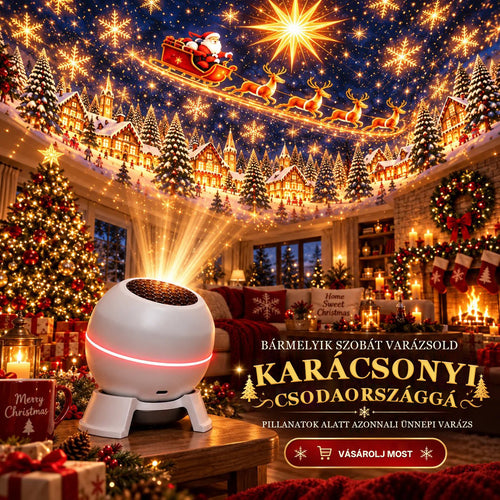 🔥Varázsolj karácsonyi csodavilágot otthonodba – Karácsonyi projektoros éjjeli lámpa🎄