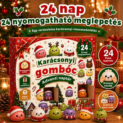 Billhol® 🌿KARÁCSONYI KÜLÖNLEGESSÉG | 24 napos mini Squishy adventi naptár – minden nap egy aranyos meglepetéssel🎄