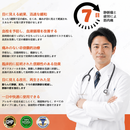 ☘️【厚生労働省認可・GMP準拠】Zvoevo® Vein Ease マイクロニードルケアパッチ（クモ状静脈・静脈瘤・むくみ・脚の疲れに）-  🎯