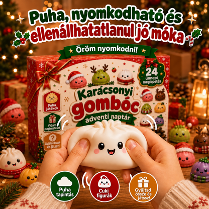 🌻KARÁCSONYI KÜLÖNLEGESSÉG | 24 napos mini Squishy adventi naptár – minden nap egy aranyos meglepetéssel🎄