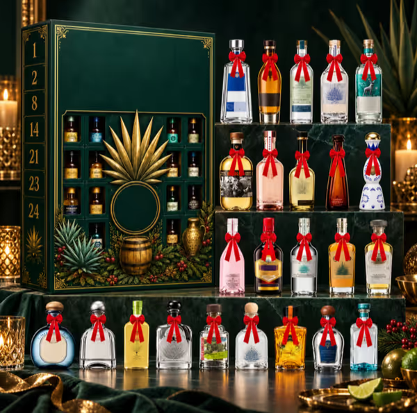 24-day decorative miniature tequila bottle advent calendar
