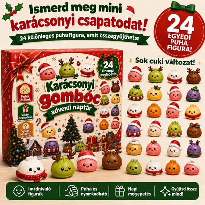 🌻KARÁCSONYI KÜLÖNLEGESSÉG | 24 napos mini Squishy adventi naptár – minden nap egy aranyos meglepetéssel🎄