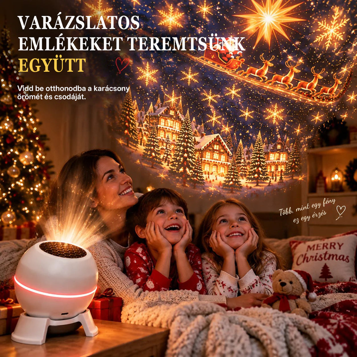 🔥Varázsolj karácsonyi csodavilágot otthonodba – Karácsonyi projektoros éjjeli lámpa🎄